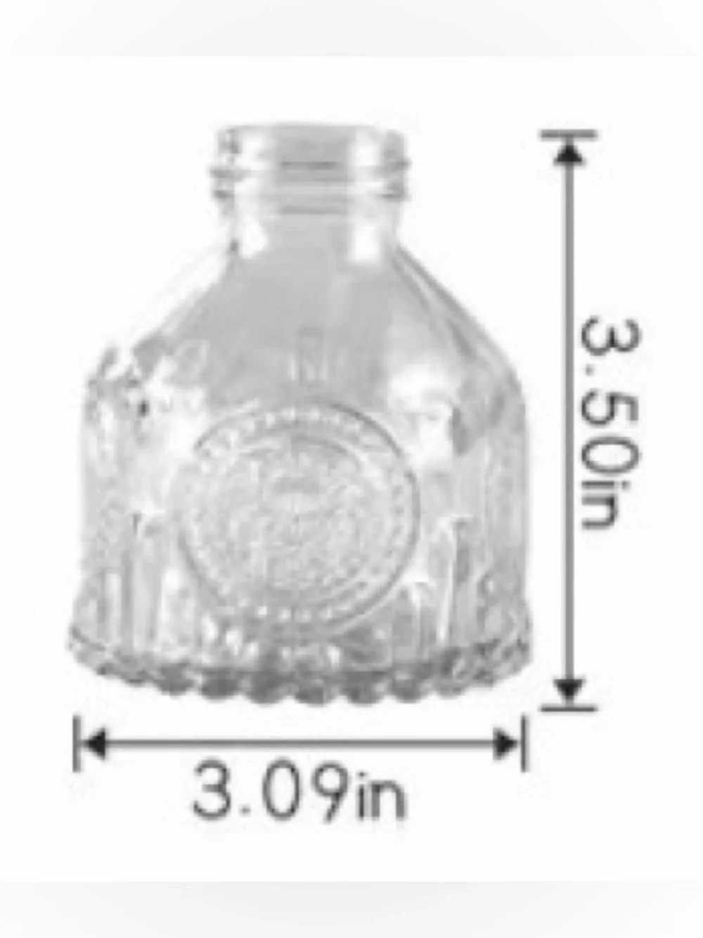 Clear Embossed Glass Bud Vases - Set of 3